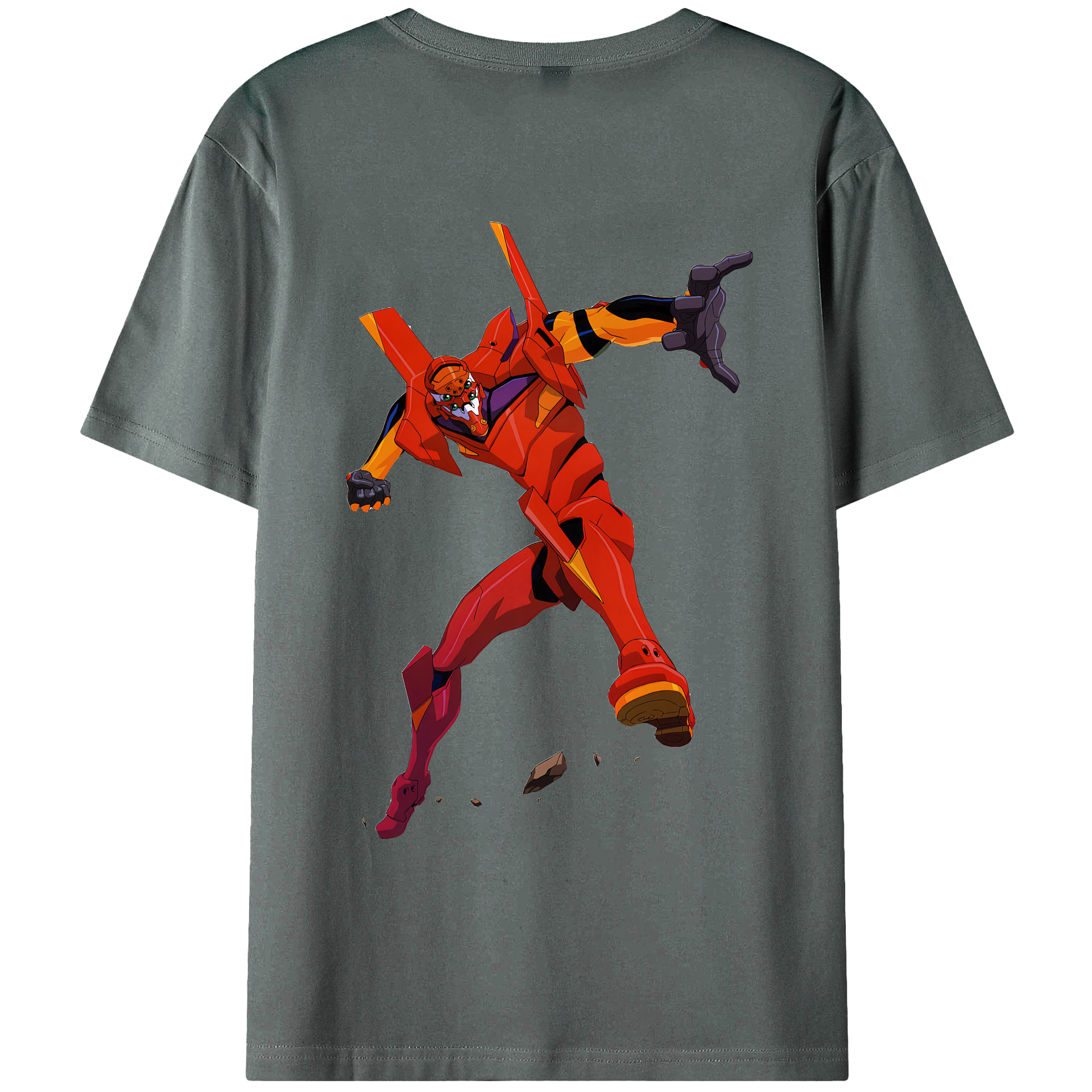 （画像用） EVA 新世紀エヴァンゲリオン 綿100％ メンズ半袖Tシャツ（バックプリント） 通気性
